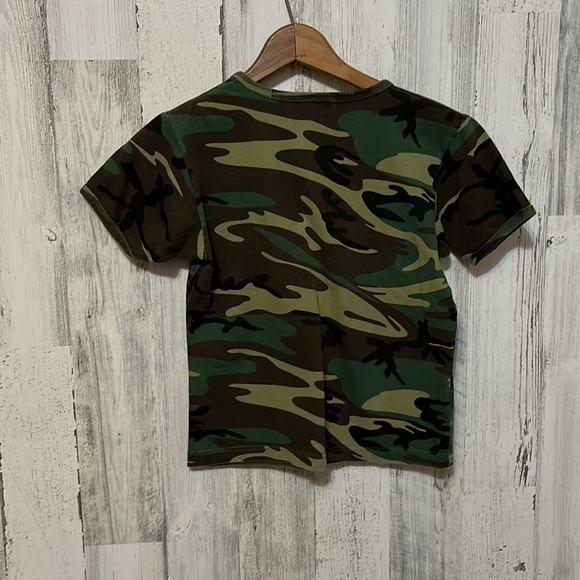Z3 Vintage camo crop top t-shirt Ted Nugent My baby dolls tee medium med M - Picture 5 of 6